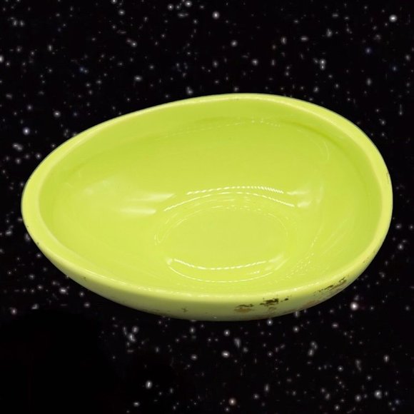 Ceramic Green Egg Shaped Trinket Box Jewelry Container w Gold Decor 5”W 3”T - Picture 7 of 10